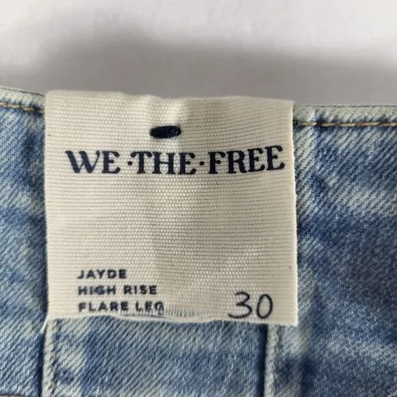 Free People We The Free Jayde Flare High Rise Jeans Women’s Size 30/10 Indigo - Picture 11 of 14